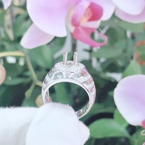 Vỏ nhẫn kim cương nam vàng trắng 18k VN 0030 sang trọng