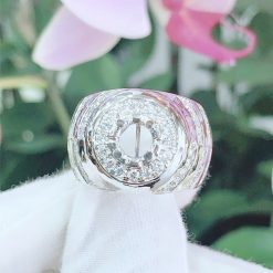 Vỏ nhẫn kim cương nam vàng trắng 18k VN 0030 tinh xảo