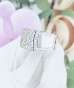 Vỏ nhẫn kim cương nam vàng trắng 18k VN 0031 tinh xảo