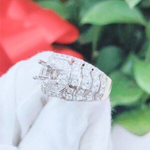 Vỏ nhẫn kim cương nam vàng trắng 18k VN 0032 GIA