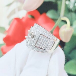 Vỏ nhẫn kim cương nam vàng trắng 18k VN 0034 GIA