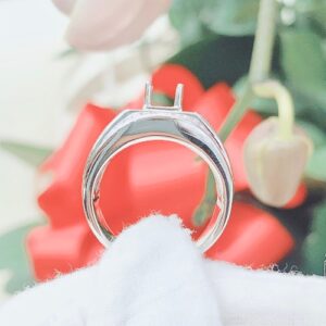 Vỏ nhẫn kim cương nam vàng trắng 18k VN 0034 tinh xảo