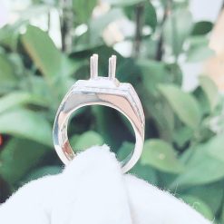 Vỏ nhẫn kim cương nam vàng trắng 18k VN 0035 tinh xảo