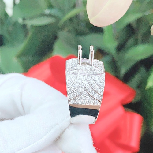 Vỏ nhẫn kim cương nam vàng trắng 18k VN 0042 cao cấp