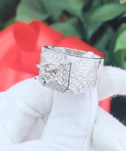 Vỏ nhẫn kim cương nam vàng trắng 18k VN 0042 GIA