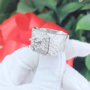 Vỏ nhẫn kim cương nam vàng trắng 18k VN 0042 GIA