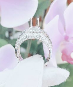 Vỏ nhẫn kim cương nam vàng trắng 18k VN 0053 sang trọng