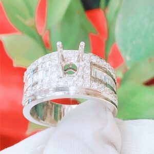 Vỏ nhẫn kim cương nam vàng trắng 18k VN 0061 GIA