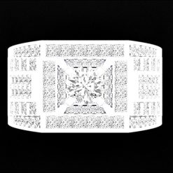 Nhẫn Kim Cương Nam Vàng Trắng 18K CH N230