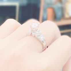 45.000x Nhẫn Kim Cương Nữ Vàng Trắng 18K N 0103