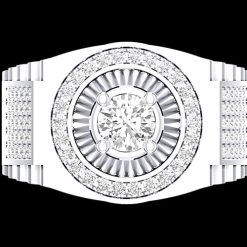 Nhẫn Kim Cương Nam Vàng Trắng 18K CH N161
