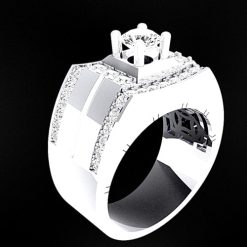 Nhẫn Kim Cương Nam Vàng Trắng 18K CH N174
