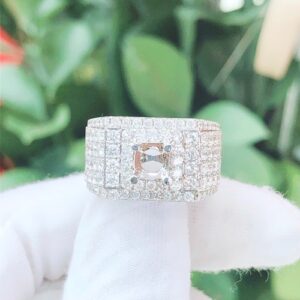 Vỏ nhẫn kim cương nam vàng trắng 18k VN 0045 sang trọng