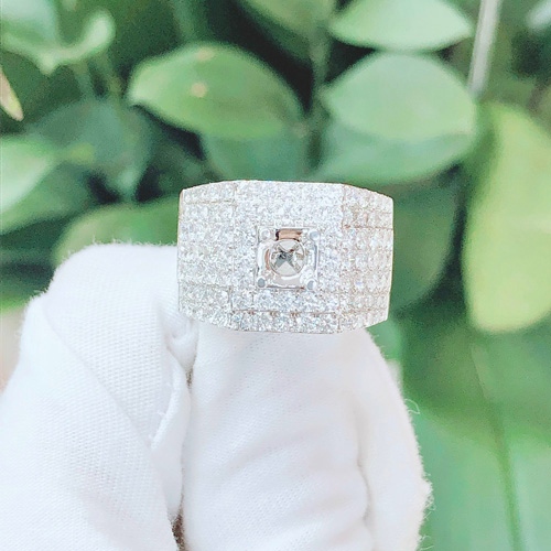 Vỏ nhẫn kim cương nam vàng trắng 18k VN 0046 tinh xảo