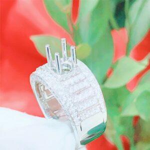 Vỏ nhẫn kim cương nam vàng trắng 18k VN 0047 GIA