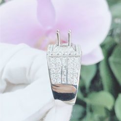 Vỏ nhẫn kim cương nam vàng trắng 18k VN 0055 cao cấp