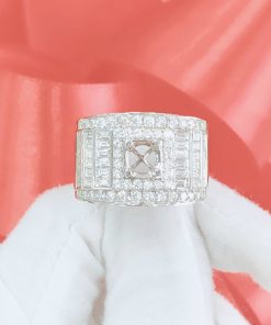 Vỏ nhẫn kim cương nam vàng trắng 18k VN 0056 GIA