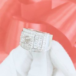Vỏ nhẫn kim cương nam vàng trắng 18k VN 0056 sang trọng