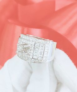 Vỏ nhẫn kim cương nam vàng trắng 18k VN 0056 sang trọng