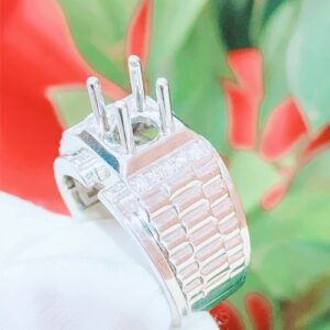 Vỏ nhẫn kim cương nam vàng trắng 18k VN 0057 cao cấp