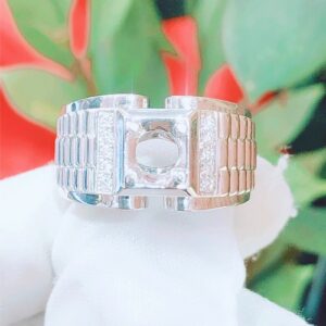 Vỏ nhẫn kim cương nam vàng trắng 18k VN 0057 GIA