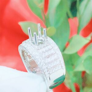 Vỏ nhẫn kim cương nam vàng trắng 18k VN 0058 GIA