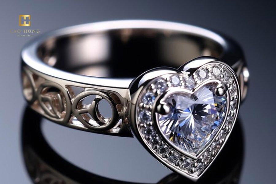 Mẫu nhẫn kim cương kiểu Heart thích hợp cho việc thể hiện tình cảm đôi lứa