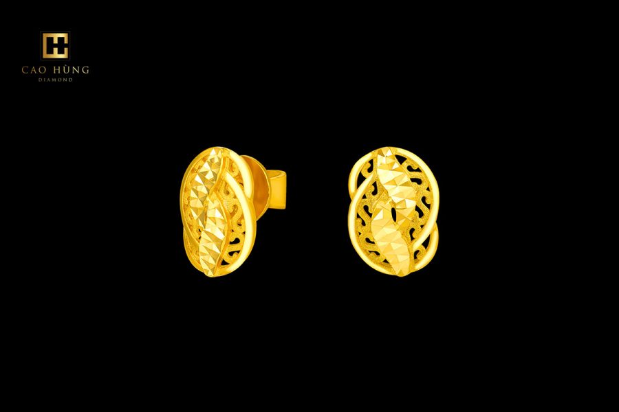 Bông tai vàng 24k hình chiếc lá