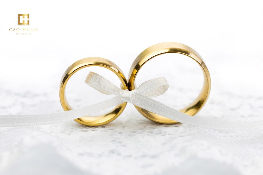 Cặp nhẫn vàng cưới 18k thiết kế trơn giá rẻ