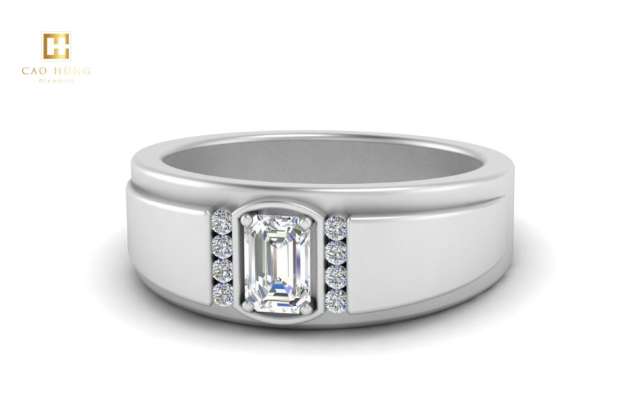 Kiểu nhẫn đính kim cương Emerald có giá khoảng 35 triệu đồng